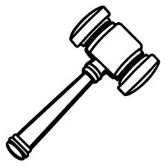 Vector Line Art Auction Gavel Design