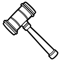 Vector Line Art Auction Gavel Design