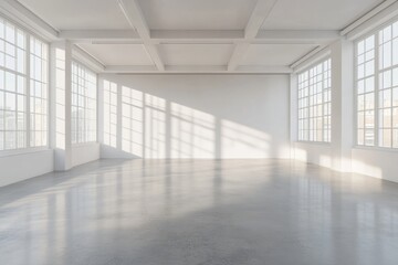 Minimalist Exhibition Room Featuring a Blank Canvas in a Contemporary Gallery Setting