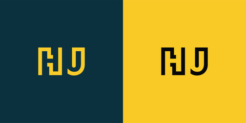 HJ abstract  minimalist letters Logo Monogram. It is a minimalist logo, this logo is made by combining two letters