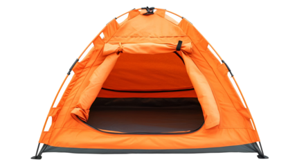 Portable Orange Camping Tent Outdoors Adventure Gear Setup