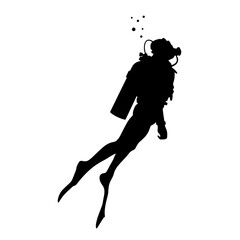 Diver Silhouette Vector Illustration