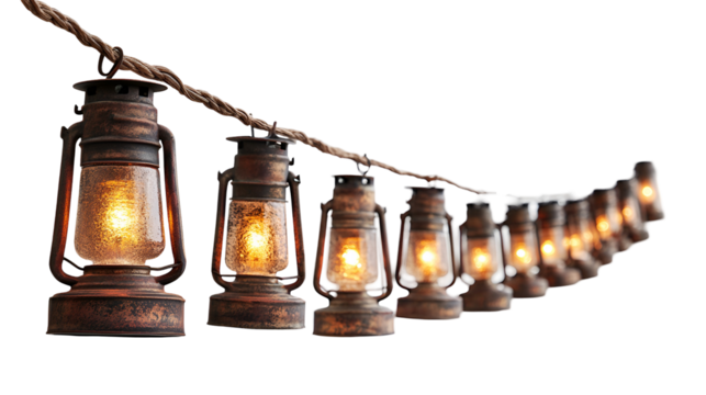 Rustic Vintage Lantern String Lights Home Decor, Wedding, Party