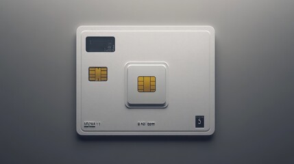 Modern white SIM card reader with two gold contacts.
