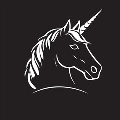 unicorn logo type silhouette design