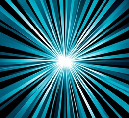 Obraz premium Radiant Blue Light Beams Extending Outward From a Bright Center, Creating a Dynamic and Energetic Visual Effect in a Digital Format