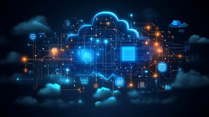 Fototapeta premium Cloud Computing Network Digital Technology Infrastructure