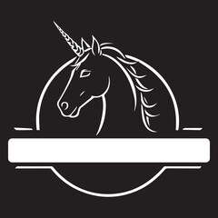 unicorn logo type silhouette design