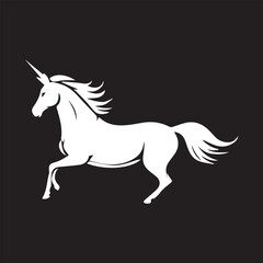 unicorn logo type silhouette design