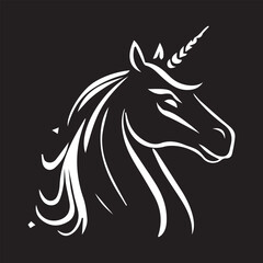 unicorn logo type silhouette design