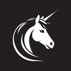 unicorn logo type silhouette design