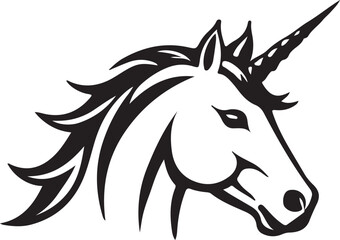 unicorn logo type silhouette design