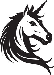 unicorn logo type silhouette design