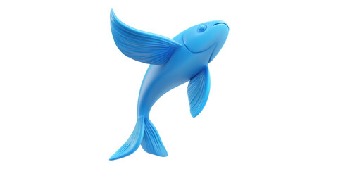 Obraz premium Blue abstract fish design isolated on transparent background