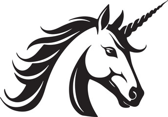 unicorn logo type silhouette design