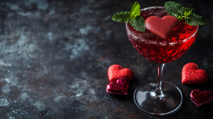 special cocktail in red for valentine's day