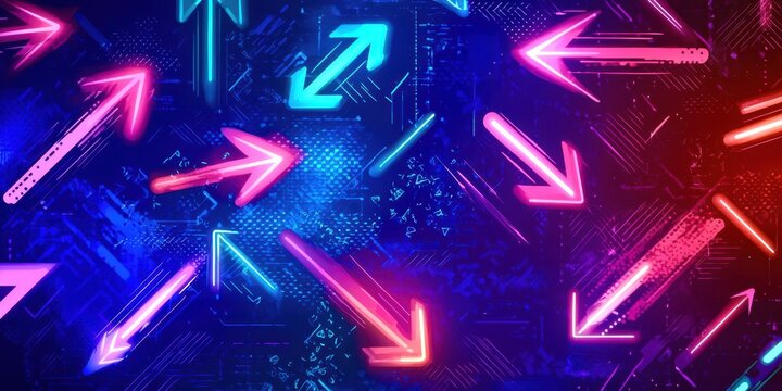Colorful background with many arrows pointing in different directions