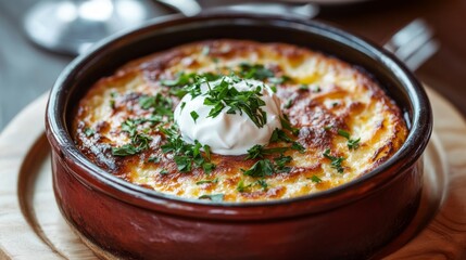 Hearty Baked Potato Dish with Creamy Topping
