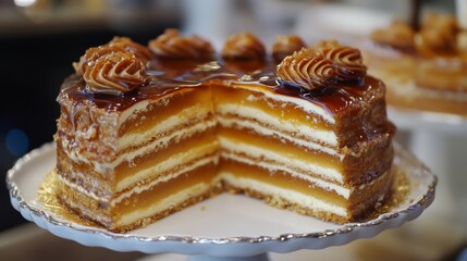 Caramel Cake Slice - Layers of Delight