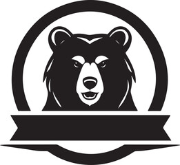 Bear  logo type silhouette design