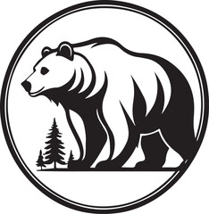 Bear  logo type silhouette design