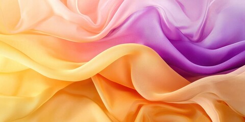 Fototapeta premium Piece of fabric with a yellow stripe and purple and orange stripes