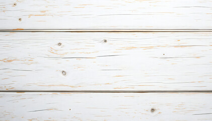 Obraz premium Horizontal white wooden planks with visible wood grain and knots.