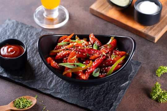 Honey chilli potato