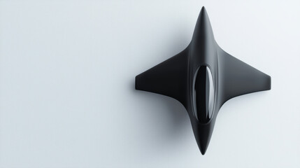 Fototapeta premium Sleek black model of futuristic aircraft design, showcasing modern aesthetics and innovation