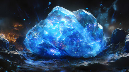 Obraz premium Sparkling blue opal. Opal. Illustration