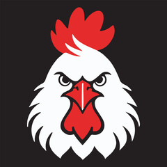 chicken logo type silhouette design