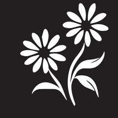 flower logo type silhouette design