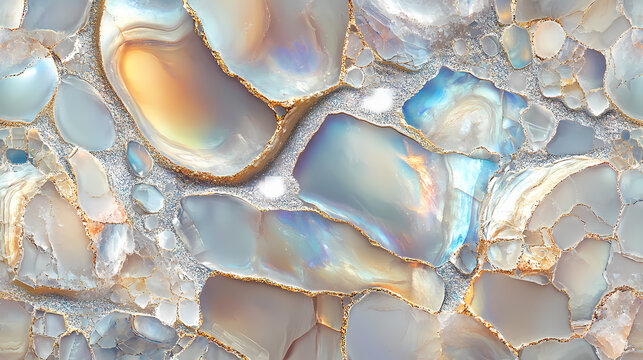 Opal textured background with a lot of crystals. Opal. Illustration