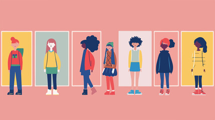 Diverse Children Cartoon Set - Flat Vector Illustration