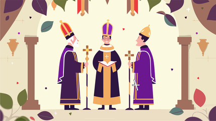 Colorful Cartoon Capirote for Semana Santa Flat Vector Illustration