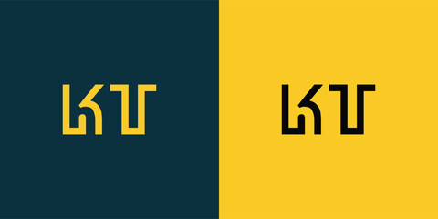 KT abstract  minimalist letters Logo Monogram. It is a minimalist logo, this logo is made by combining two letters