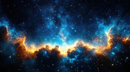 Fototapeta premium A vibrant cosmic scene depicting stars and nebulae in deep space.