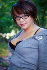 portrait of a woman with glasses, beautiful