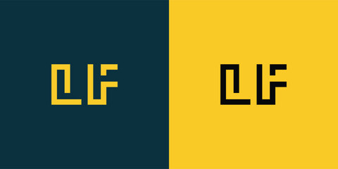 LF abstract  minimalist letters Logo Monogram. It is a minimalist logo, this logo is made by combining two letters
