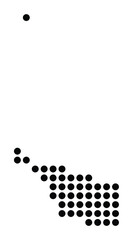Symbol Map of the City Bremen (Germany) showing the city with a pattern of just a few black dots