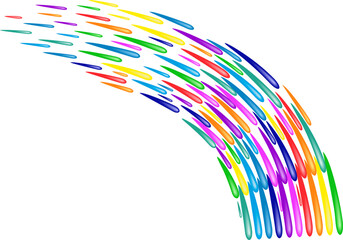 abstract rainbow colored wavy lines on white background - vector illustration