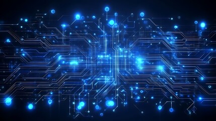 Obraz premium Abstract Blue Digital Circuit Board Network Design