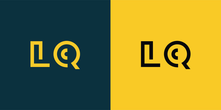LQ abstract  minimalist letters Logo Monogram. It is a minimalist logo, this logo is made by combining two letters