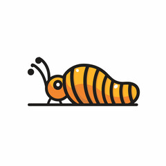 Cheerful caterpillar. Icon. Coloring pages.