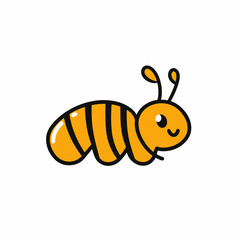 Cheerful caterpillar. Icon. Coloring pages.