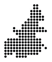 Symbol Map of the City Trier (Germany) showing the city with a pattern of just a few black dots