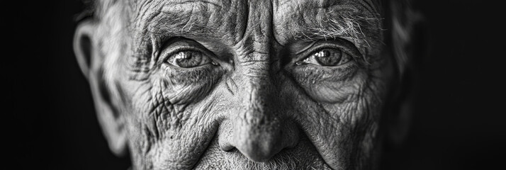 Elderly Man's Face in Deep Detail