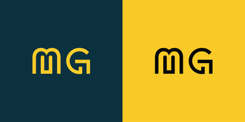 MG abstract  minimalist letters Logo Monogram. It is a minimalist logo, this logo is made by combining two letters