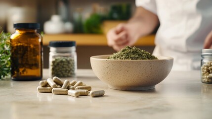 Culinary Innovation: Chef Incorporating Magnesium Glycinate Supplements for Nutritious Cooking
