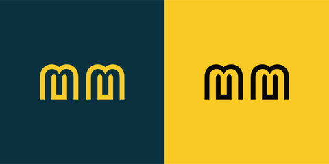 MM abstract  minimalist letters Logo Monogram. It is a minimalist logo, this logo is made by combining two letters